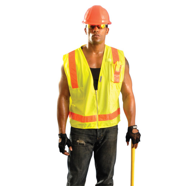OccLux Surveyors Premium Mesh Solid Gloss Safety Vest from Occunomix